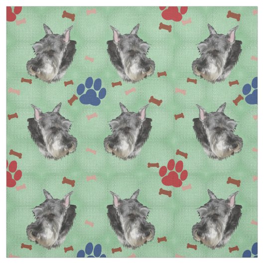 Schnauzer Portrait Stof (Swatch)