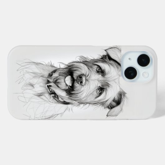 Schnauzer portret potlood schets Case-Mate iPhone case (Achterkant (horizontaal))