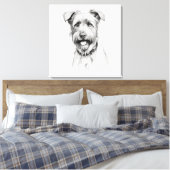 Schnauzer Potloodschets Portret Canvas Afdruk (Insitu (Slaapkamer))