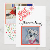 Schnauzer Prettig Kerstfeest Feestdagenkaart (Voorkant / Achterkant)