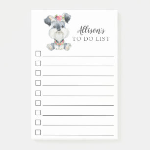 Schnauzer Puppy Dog die wordt gepersonaliseerd om Post-it® Notes