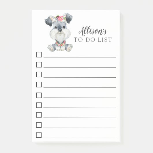 Schnauzer Puppy Dog die wordt gepersonaliseerd om  Post-it® Notes (Voorkant)