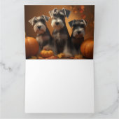 Schnauzer Puppy Herfst Delight Pompoen Kaart (Binnen)