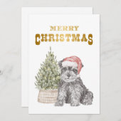 Schnauzer Puppy kerstkaart (Voorkant / Achterkant)