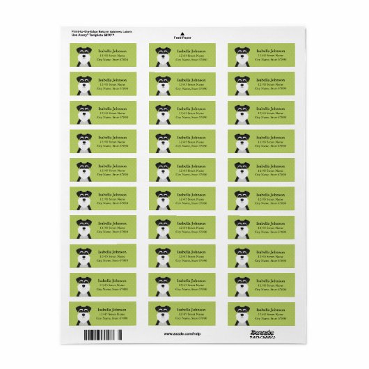 Schnauzer Return Address Labels (Full Sheet)