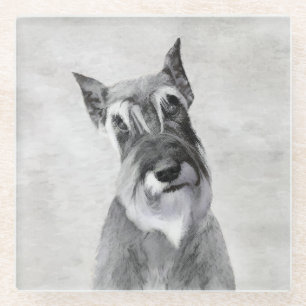 Schnauzer (reuzenschilderkunst) glazen onderzetter