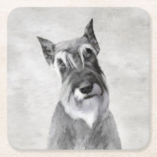 Schnauzer (reuzenschilderkunst) vierkante kartonnen onderzetter