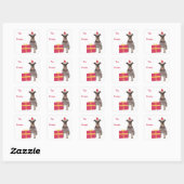 Schnauzer Santa Hat Gift Labels Sticker (Vel)