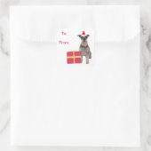 Schnauzer Santa Hat Gift Labels Sticker (Tas)