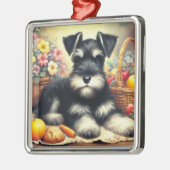 Schnauzer Schilderen Metalen Ornament (Links)