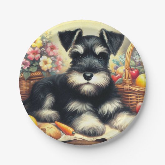  Schnauzer Schilderen Papieren Bordje (Voorkant)