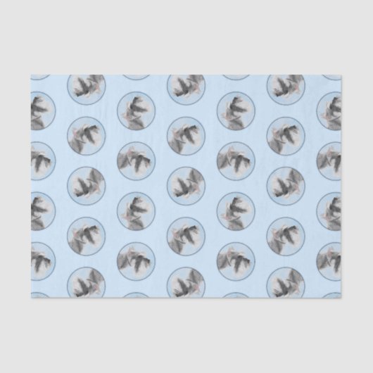 Schnauzer Schilderij Giant Standard Cropped Dog Ar Tissuepapier (Voorkant)