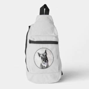 Schnauzer Schilderij Reus Gecropte Originele Honde Sling Bag