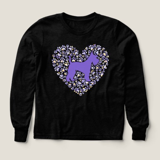 Schnauzer Silhouette Heart Paws Adorable (Motif recto)