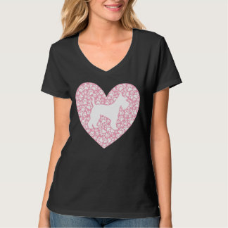 Schnauzer Silhouette Heart Paws Adorable T-shirt