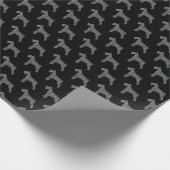 Schnauzer Silhouette Yellow & Black Grid Wrapping Cadeaupapier (Hoek)