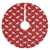 Schnauzer Silhouetten Patroon Rood Kerstboom Rok (Voorkant)
