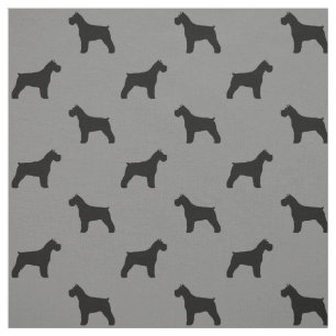 Schnauzer Silhouettes Grey and Black Patterned Stof