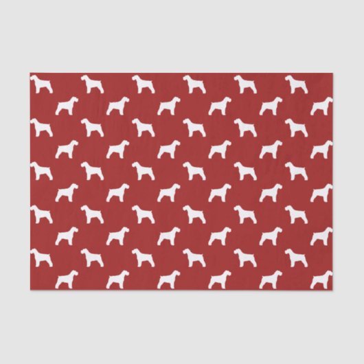 Schnauzer Silhouettes Pattern Red Tissuepapier (Voorkant)