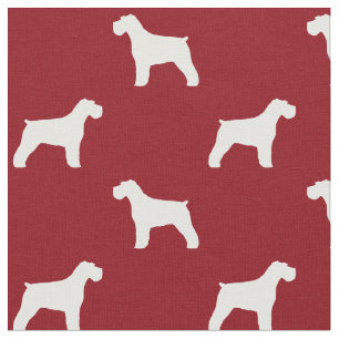 Schnauzer Silhouettes Red en White Patterned Stof