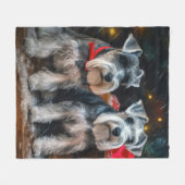 Schnauzer Sneeuw Slede Kerst Decoratie Fleece Deken (Voorkant (Horizontaal))