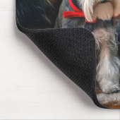 Schnauzer Snowy Sleigh Kerstdecoratie Muismat (Hoek)