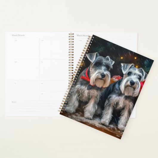 Schnauzer Snowy Sleigh Kerstdecoratie Planner (Display)