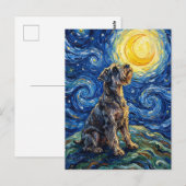 Schnauzer Starry Night Painting Briefkaart (Voorkant / Achterkant)