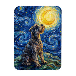 Schnauzer Starry Night Painting Flexible Magneet