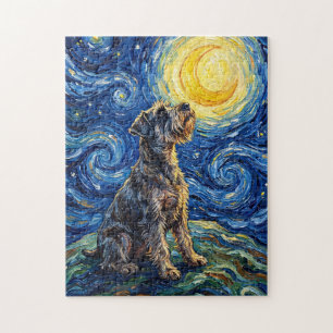 Schnauzer Starry Night Schilderij Legpuzzel