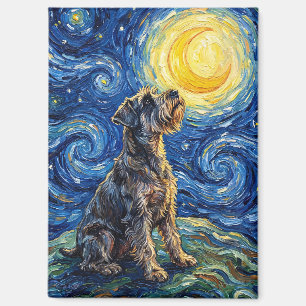 Schnauzer Starry Night Schilderij Magneet