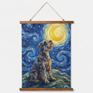 Schnauzer sterrenhemel schilderij hangend wandkleed