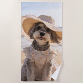 Schnauzer strandhanddoek strandlaken