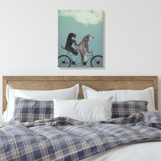 Schnauzer Tandem Canvas Afdruk (Insitu (Slaapkamer))