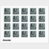 Schnauzer Tandem Vierkante Sticker (Vel)