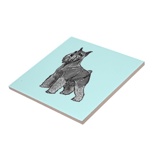 Schnauzer Tegeltje (Zijkant)