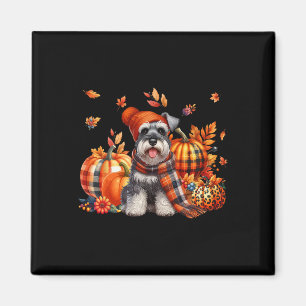 Schnauzer Thanksgiving Leopard Pumpkins Herfst Lea Magneet