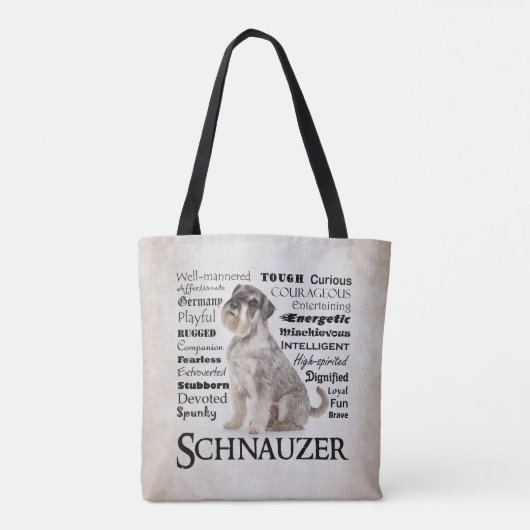 Schnauzer Traits Canvas tas (Achterkant)