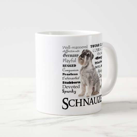 Schnauzer Traits Jumbo Mug (Devant droit)