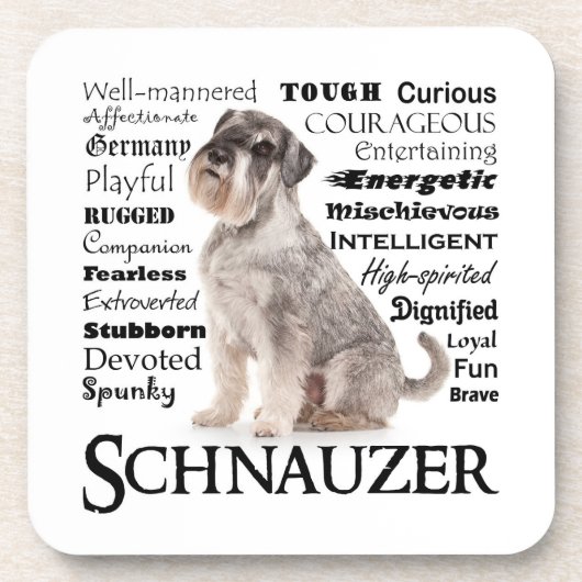 Schnauzer Traits Onderzetter Set (Voorkant)