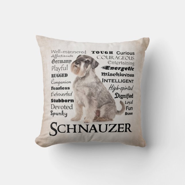 Schnauzer Traits Pillow Kussen (Voorkant)