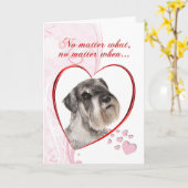 Schnauzer Valentijnsdag Kaart (Gele Bloem)