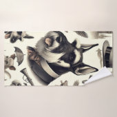 Schnauzer vintage sans joint (Serviette de bain)