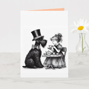 Schnauzer Vouw Wenskaart Kaart