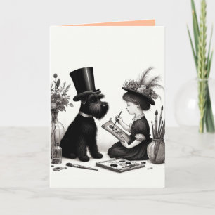 Schnauzer Vouw Wenskaart Kaart