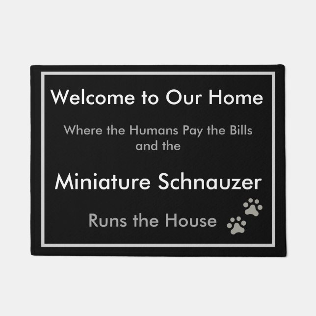 Schnauzer Welcome Doormat Deurmat (Voorkant)