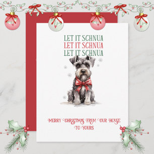 Schnauzer Whimsical Kerstmis Feestdagenkaart