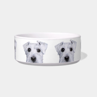 Schnauzer white, origineel van miart voerbakje