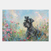 Schnauzer Wildflower Decoupage Inpakpapier Vel (Voorkant 2)