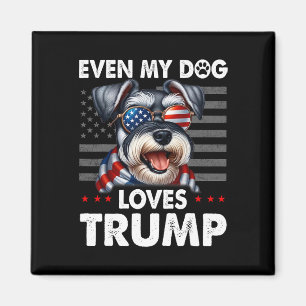 Schnauzer Zelfs mijn hond houdt van Trump Grappig Magneet